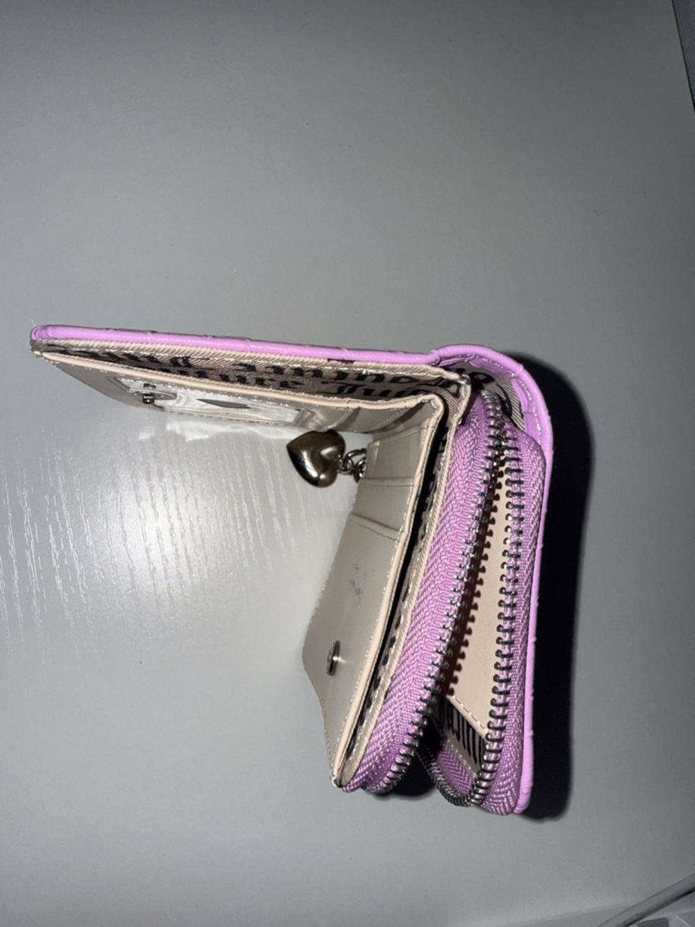 Juicy Couture Lavender Embossed Zip Wallet with Crystal JC Accent - Picture 5 of 5